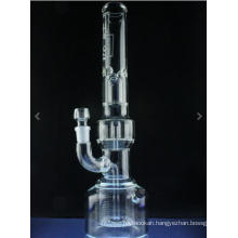 Double Geyser Perc Beaker Base Glass Smoking Water Pipe (ES-GB-555)